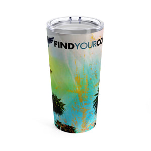 FYC 20 oz Stainless Steel Beach Art Tumbler FIND YOUR COAST CO