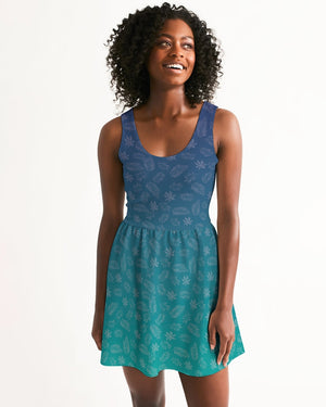 Women's Birdie Scoop Neck Casual and Fun Skater Dress FIND YOUR COAST CO