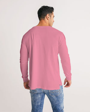 Men's FYC Charter Stripe Sunset Pink Long Sleeve Crewneck FIND YOUR COAST CO