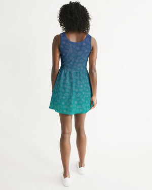 Women's Birdie Scoop Neck Casual and Fun Skater Dress FIND YOUR COAST CO