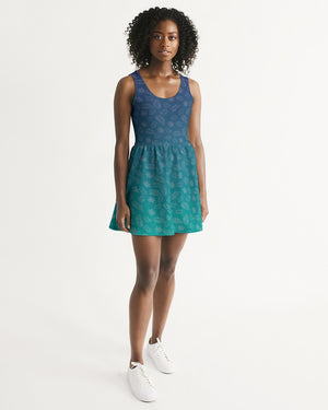 Women's Birdie Scoop Neck Casual and Fun Skater Dress FIND YOUR COAST CO
