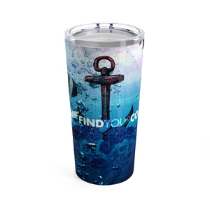 FYC 20 oz Stainless Steel Ocean Anchor/Skull Art Tumbler FIND YOUR COAST CO
