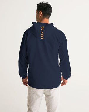 Men's FYC High Seas Navy Water Resistant Lightweight Hooded Windbreaker FIND YOUR COAST CO