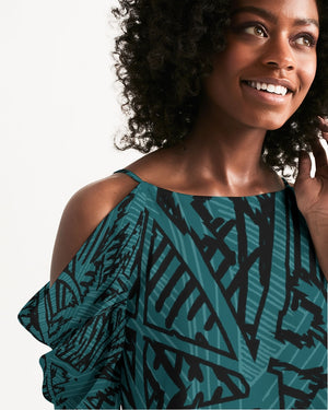 Women's Palm Caye II Open Shoulder A-Line Dress FIND YOUR COAST CO