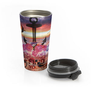 Skulls/Anchor/Beach Stainless Steel Travel Mug FIND YOUR COAST CO