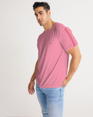 Men's Charter Stripe Performance Crewneck Sunset Pink Shirt FIND YOUR COAST CO