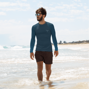 Men's Find Your Coast Performance Muted Aqua Rash Guard UPF FIND YOUR COAST CO