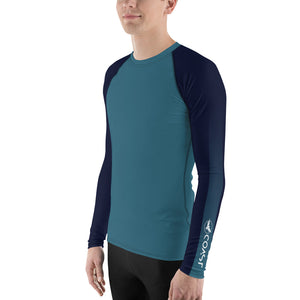 Men's Coast Sleeve Teal Performance Rash Guard UPF 40+ FIND YOUR COAST CO