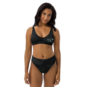 Women's Black Camo Recycled REPREVE High-Waisted Bikini Set FIND YOUR COAST CO