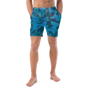 Men's Ocean Camo Recycled Mid-Length UPF 50+ Swim Shorts FIND YOUR COAST CO