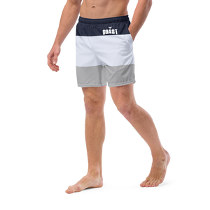 Men's Classic Striped Recycled Mid-Length Swim Shorts UPF 50+ FIND YOUR COAST CO