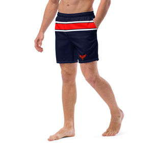 Men's Classic Red Stripe Recycled Mid-Length UPF 50+ Beach Shorts FIND YOUR COAST CO