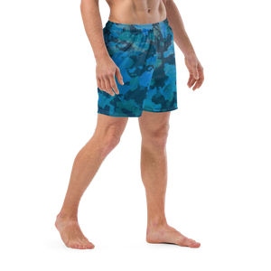 Men's Ocean Camo Recycled Mid-Length UPF 50+ Swim Shorts FIND YOUR COAST CO