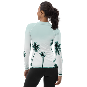 Women's Palm Tree Performance Rash Guard UPF 40+ FIND YOUR COAST CO