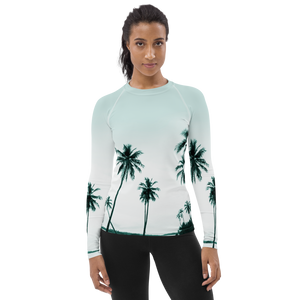 Women's Palm Tree Performance Rash Guard UPF 40+ FIND YOUR COAST CO