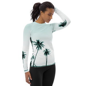 Women's Palm Tree Performance Rash Guard UPF 40+ FIND YOUR COAST CO