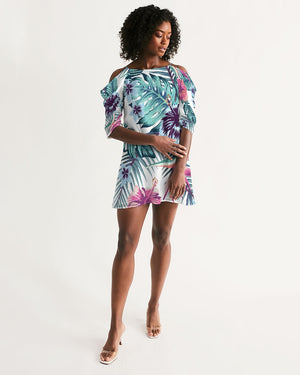 Women's Island Life Open Shoulder A-Line Dress FIND YOUR COAST CO