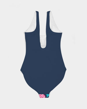 Women's Shore View Padded One-Piece Navy UPF 50 Swimsuit FIND YOUR COAST CO