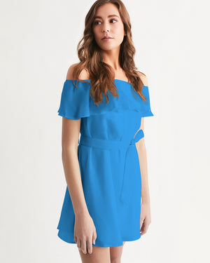 Women's Blue Horizon Off-Shoulder Dress FIND YOUR COAST CO