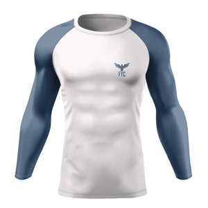 Men's FYC Blue Sleeve Performance Rash Guard UPF 40+ FIND YOUR COAST CO