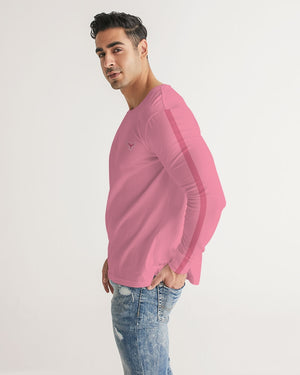 Men's FYC Charter Stripe Sunset Pink Long Sleeve Crewneck FIND YOUR COAST CO
