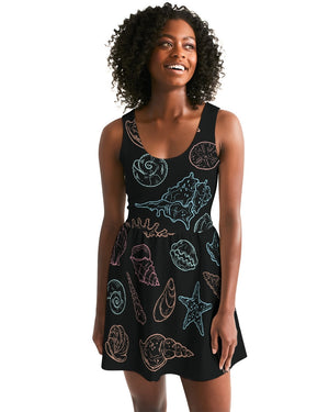Women's Shell Dreamer Casual Scoop Neck Skater Dress FIND YOUR COAST CO