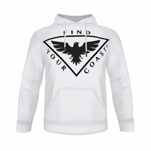 Men's Find Your Coast Hero White Triad Hoodie Sweatshirt FIND YOUR COAST CO