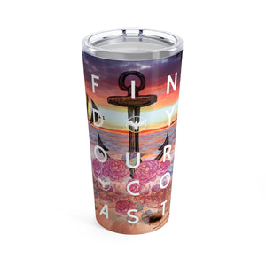 Find Your Coast Stainless Steel Anchor/Skull Art 20 oz Tumbler FIND YOUR COAST CO