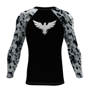Men's Black Camo Sleeve Performance Rash Guard UPF 40+ FIND YOUR COAST CO