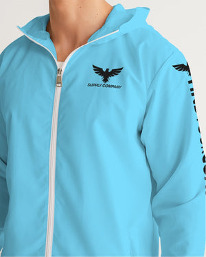 Men's FYC Supply Company High Seas Light Blue Water Resistant Lightweight Windbreaker FIND YOUR COAST CO