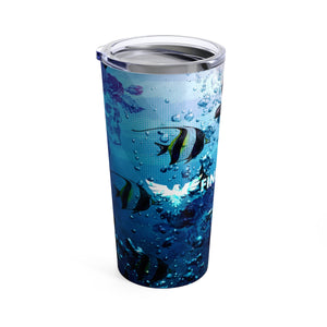 FYC 20 oz Stainless Steel Ocean Anchor/Skull Art Tumbler FIND YOUR COAST CO