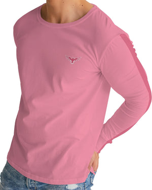 Men's FYC Charter Stripe Sunset Pink Long Sleeve Crewneck FIND YOUR COAST CO