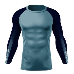Men's Coast Sleeve Teal Performance Rash Guard UPF 40+ FIND YOUR COAST CO