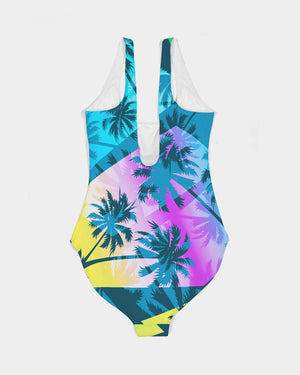 Women's FYC Palm Fun Days Padded UPF 50 One-Piece Swimsuit FIND YOUR COAST CO