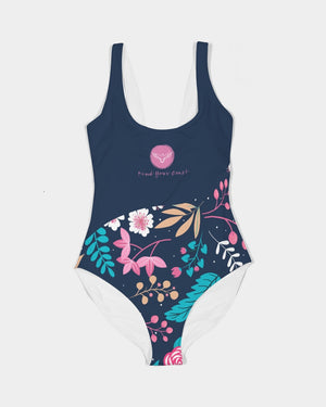 Women's Shore View Padded One-Piece Navy UPF 50 Swimsuit FIND YOUR COAST CO