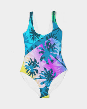Women's FYC Palm Fun Days Padded UPF 50 One-Piece Swimsuit FIND YOUR COAST CO