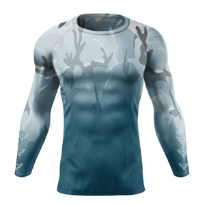 Men's FYC Faded Outdoors Camo Performance Rash Guard UPF 40+ FIND YOUR COAST CO