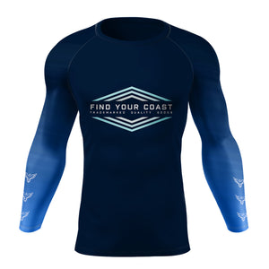 Men's FYC Faded Sleeve Performance Rash Guard UPF 40 FIND YOUR COAST CO