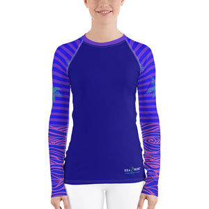 Women's Reels and Reefs Striped Sea Skinz Performance Rash Guard UPF 40+ FIND YOUR COAST CO
