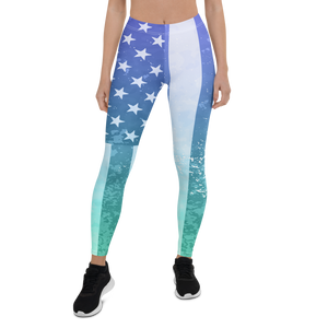 Women's All Day Comfort FYC Americana Full Length Leggings FIND YOUR COAST CO