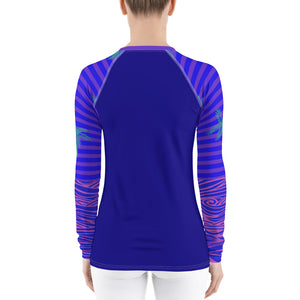 Women's Reels and Reefs Striped Sea Skinz Performance Rash Guard UPF 40+ FIND YOUR COAST CO