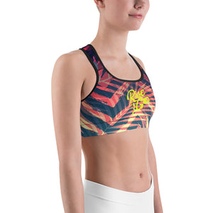 Women's Moisture Wicking Olivia II Rise & Go Sports Bra (white & black piping) FIND YOUR COAST CO