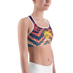 Women's Moisture Wicking Olivia II Rise & Go Sports Bra (white & black piping) FIND YOUR COAST CO