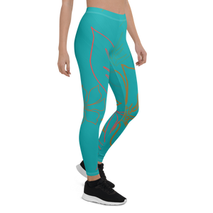 Women's All Day Comfort Aqua Aloha Full Length Leggings FIND YOUR COAST CO