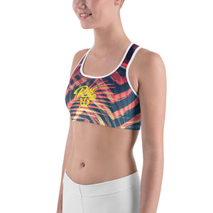 Women's Moisture Wicking Olivia II Rise & Go Sports Bra (white & black piping) FIND YOUR COAST CO