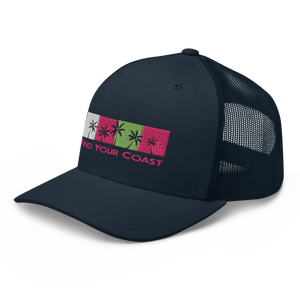 Find Your Coast Palm Season Mid-Profile Trucker Hat FIND YOUR COAST CO