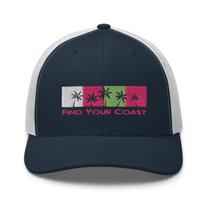 Find Your Coast Palm Season Mid-Profile Trucker Hat FIND YOUR COAST CO