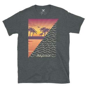 Ocean Sunset Cotton Short Sleeve Tee Shirt FIND YOUR COAST CO