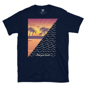 Ocean Sunset Cotton Short Sleeve Tee Shirt FIND YOUR COAST CO