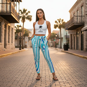 Women's Wave Places Belted Tapered Pants
